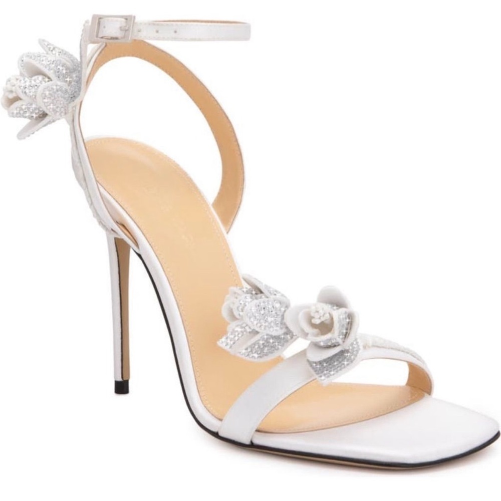 MACH & MACH White Floral Heels